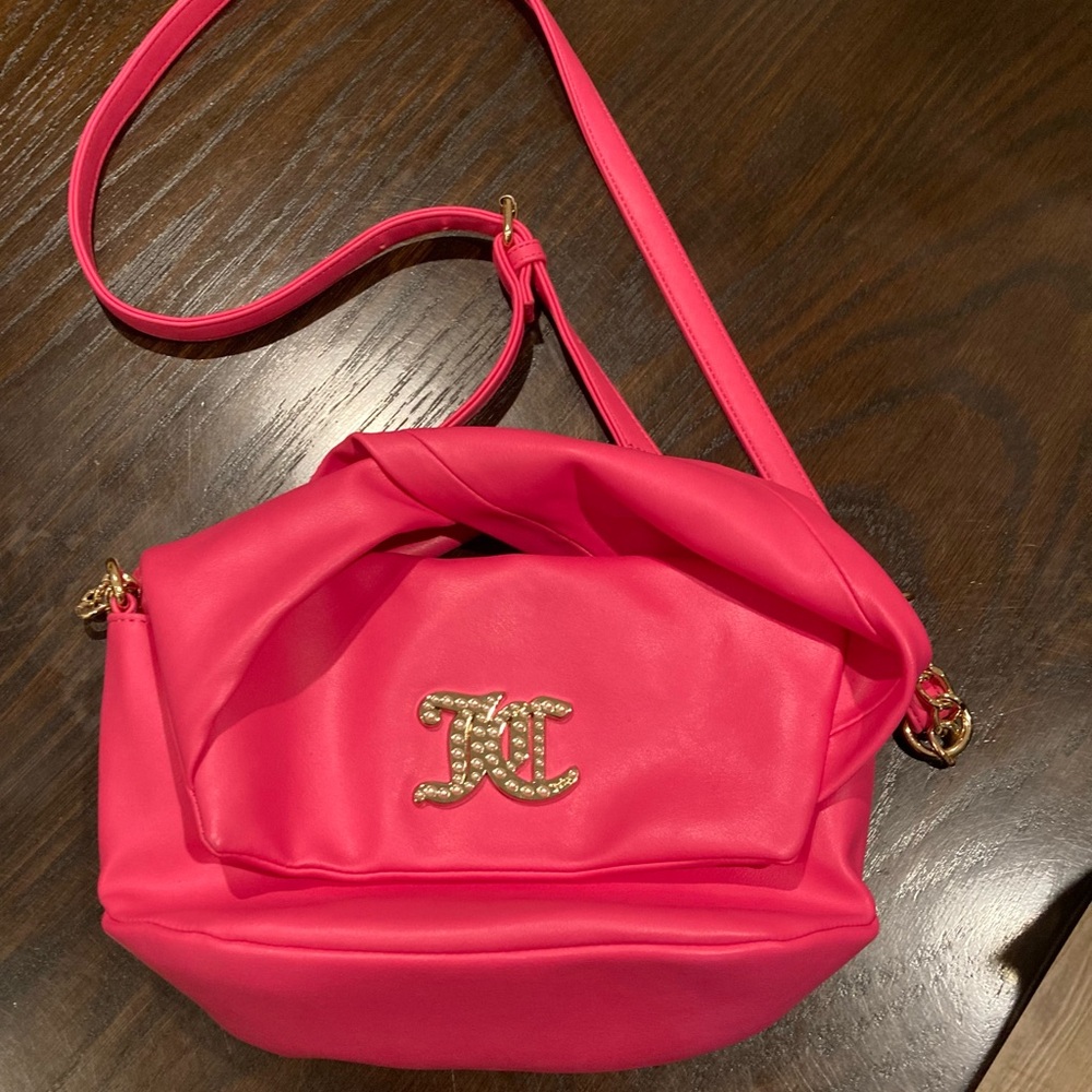 Juicy Couture Hot Pink Shoulder Bag with Gold Hardware